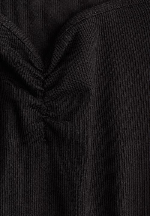 H&M - Ribbed boat-neck top - black