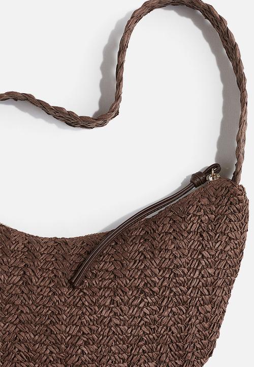 H&M - Straw crossbody bag - dark brown