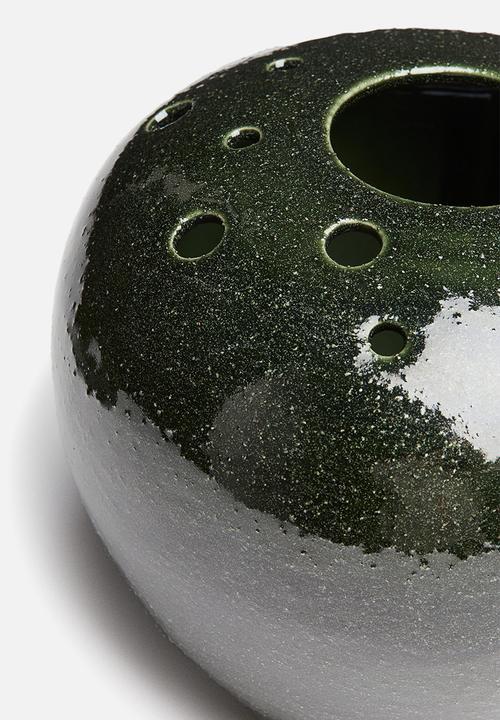 H&M - Ikebana stoneware vase - dark green