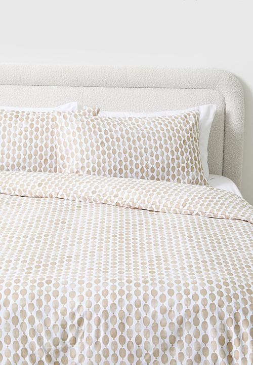 Sixth Floor - Watercolour Geo Super Soft Duvet Set - Natural