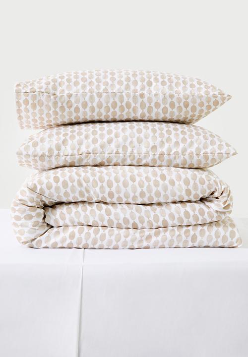Sixth Floor - Watercolour Geo Super Soft Duvet Set - Natural