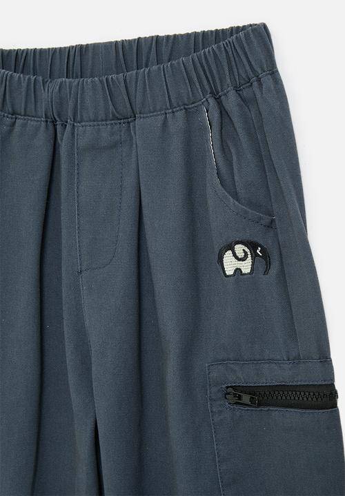 Pop Candy - Cuffed cargo pants - navy blue