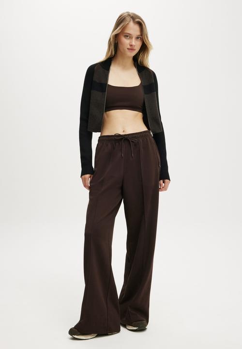 Cotton On - Wide Leg Retro Track Pant - French Roast