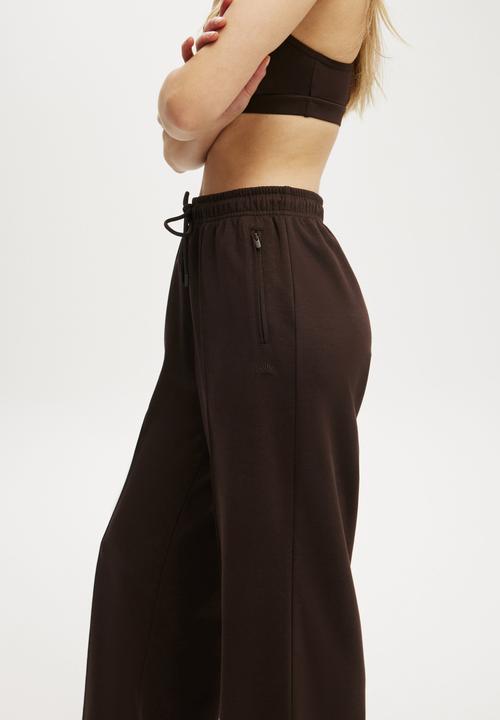 Cotton On - Wide Leg Retro Track Pant - French Roast