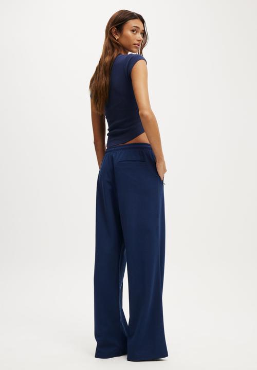 Cotton On - Wide Leg Retro Track Pant - Heritage Blue