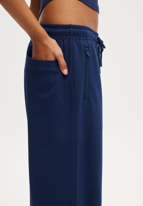 Cotton On - Wide Leg Retro Track Pant - Heritage Blue