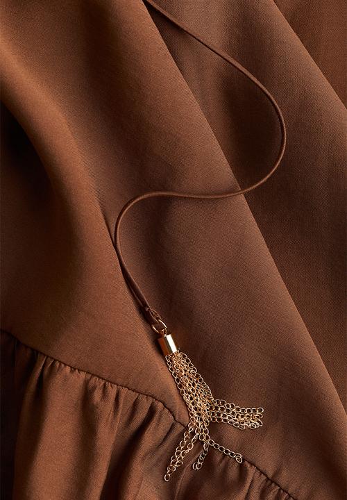 H&M - Drawstring-detail dress - brown