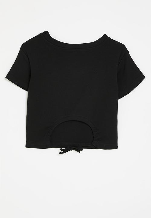 Pop Candy - Bow print tee-black
