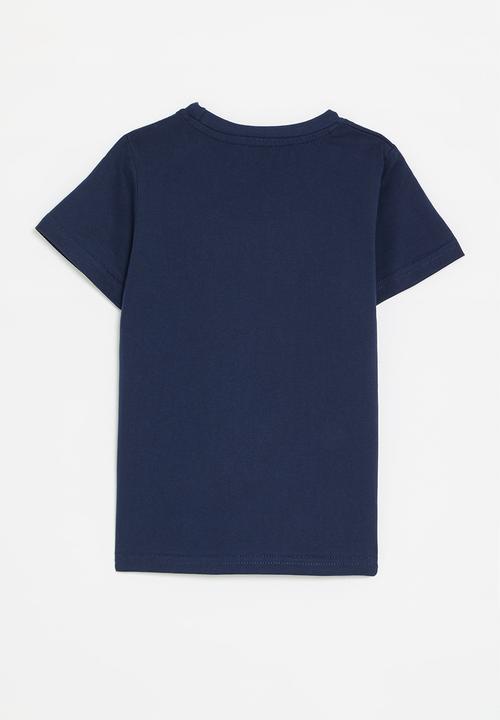 Pop Candy - Graphic print tee - navy blue/dinosaur skeletons