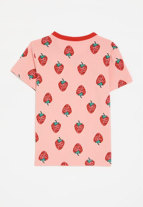 Pop Candy - Strawberry printed tee - pink/red