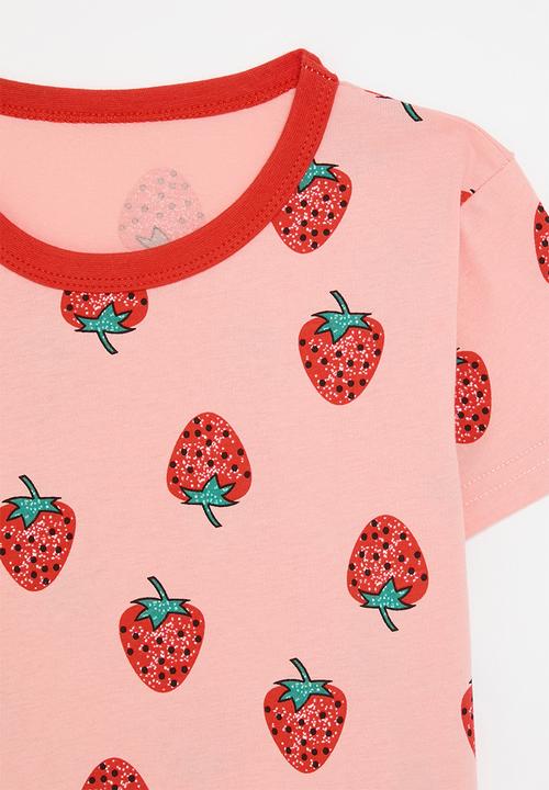 Pop Candy - Strawberry printed tee - pink/red