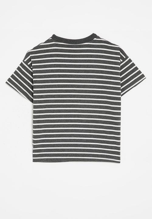 Pop Candy - Striped tee - grey