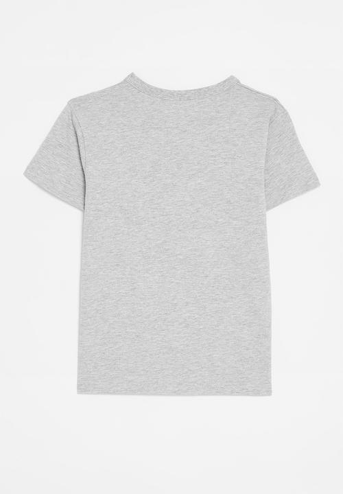 Pop Candy - Hotdog placement print tee - ash grey
