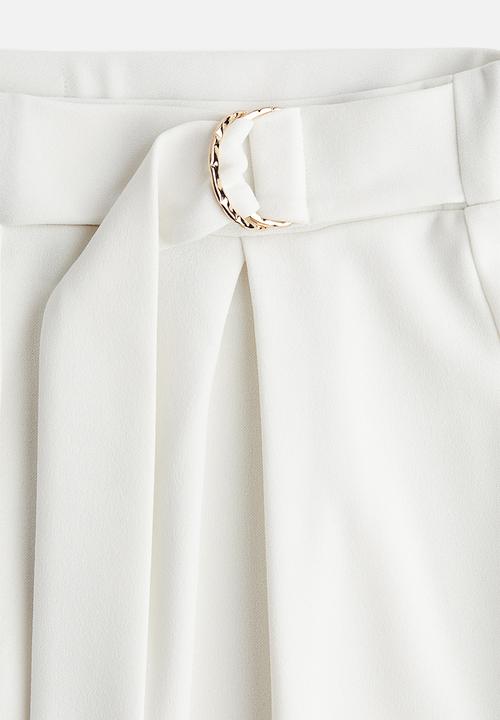 H&M - Belted trousers - white