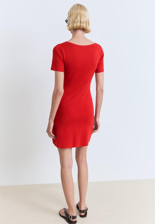 MANGO - Dress Foradada - Red