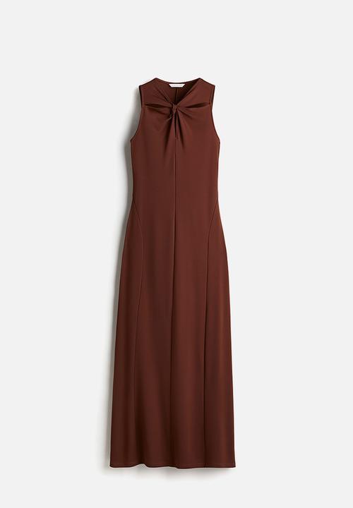 H&M - Knot-detail dress - dark brown