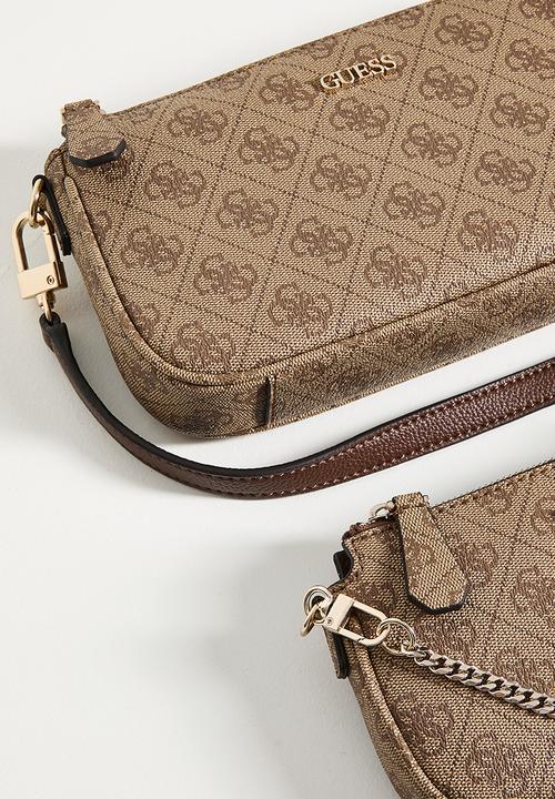 GUESS - Noelle Dbl Pouch Crossbody Bag - Brown