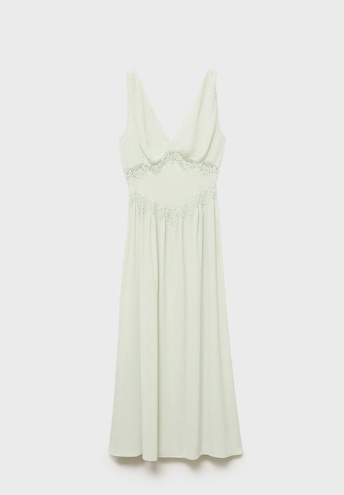MANGO - Dress Greta - Light Pastel Green
