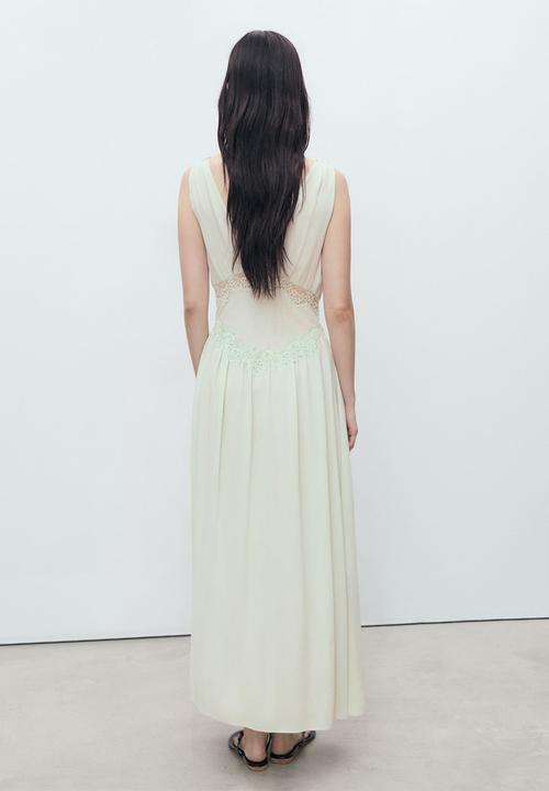 MANGO - Dress Greta - Light Pastel Green