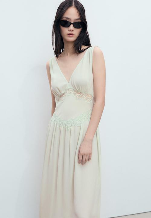 MANGO - Dress Greta - Light Pastel Green