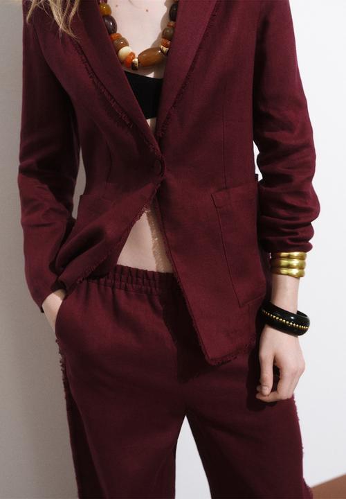 MANGO - Blazer Tarida - Dark Red