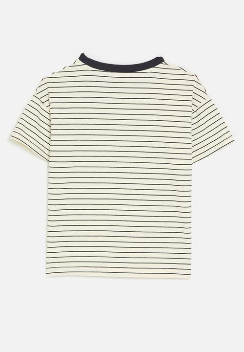Pop Candy - Striped tee - ecru & black