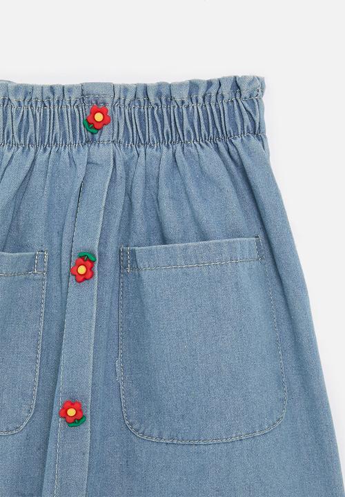 Pop Candy - Paper bag waist skirt - blue