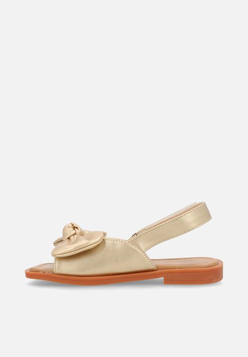 Pop Candy - Bow décor sandals - gold