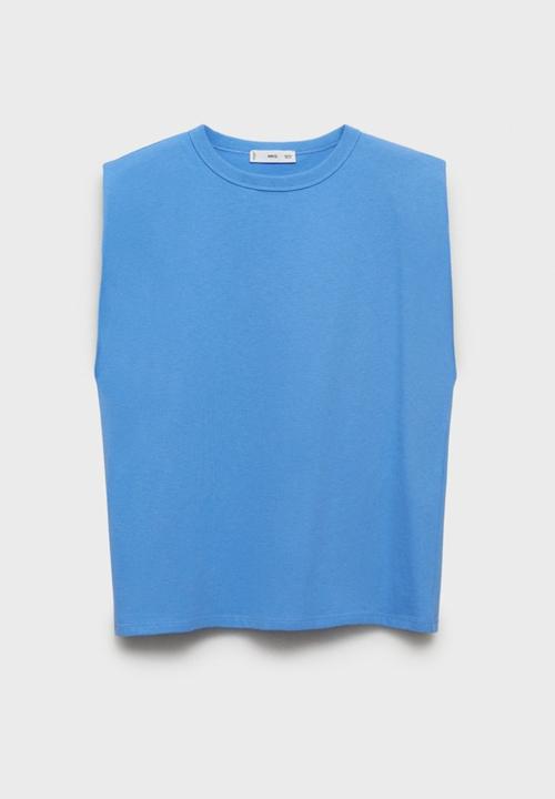 MANGO - T-Shirt Viri - Medium Blue