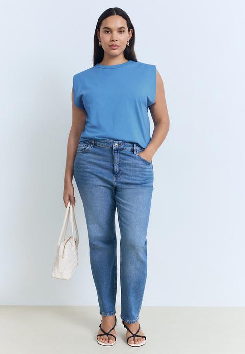 MANGO - T-Shirt Viri - Medium Blue