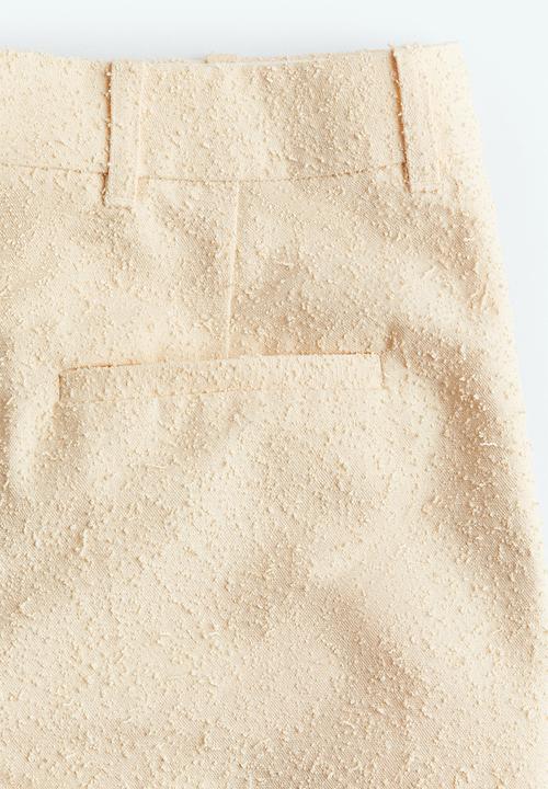 H&M - Wide tailored trousers - light beige