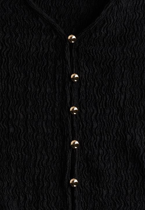 H&M - Textured jersey top - black