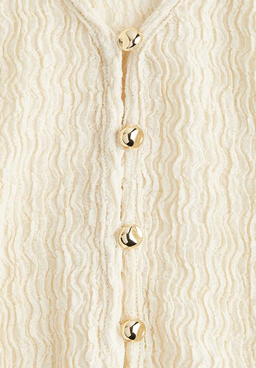 H&M - Textured jersey top - light beige