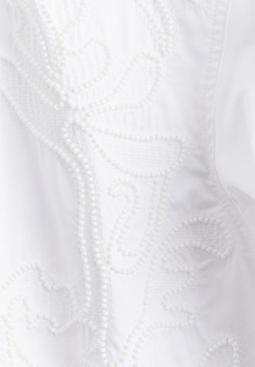 H&M - Embroidered cotton shirt - white