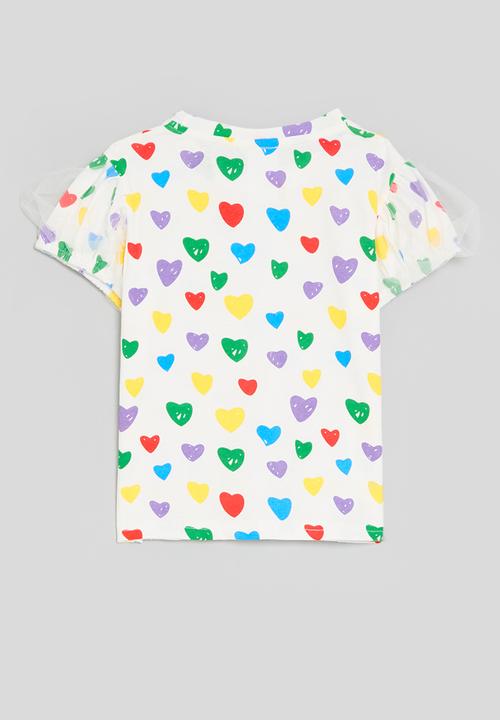 Pop Candy - Heart print tee - multi