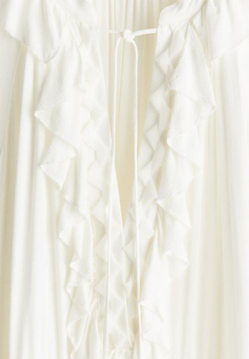 H&M - Ruffled maxi dress - white