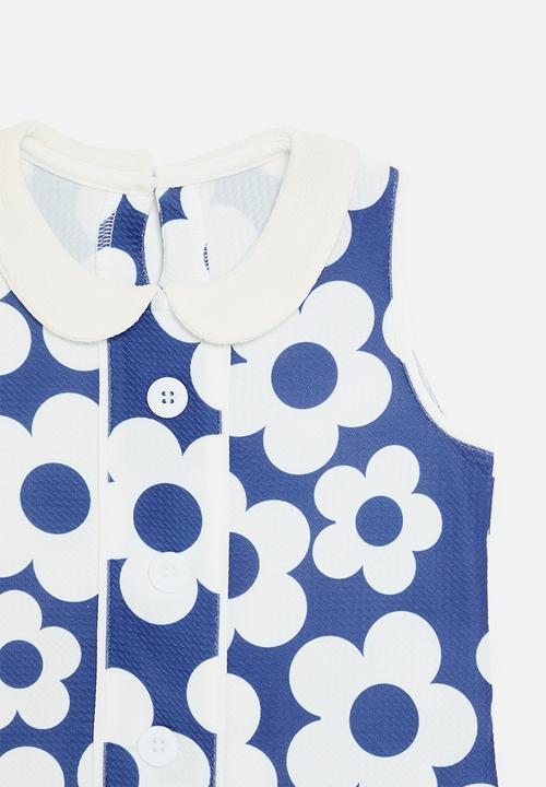 Pop Candy - Printed floral dress - blue & white