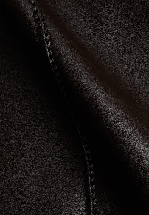 H&M - Braided-detail coated dress - dark brown