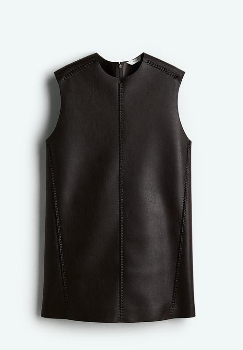 H&M - Braided-detail coated dress - dark brown