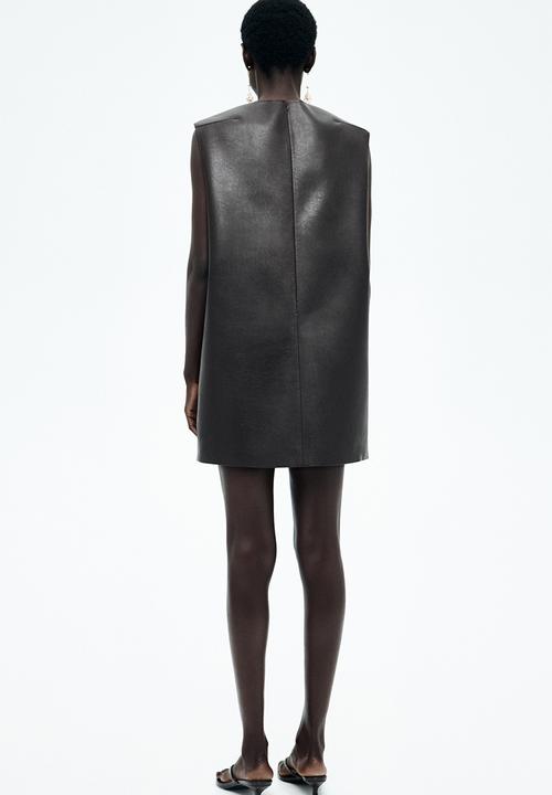 H&M - Braided-detail coated dress - dark brown