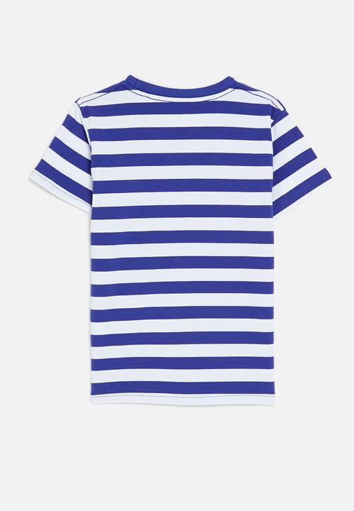 Pop Candy - Striped tee - blue & white