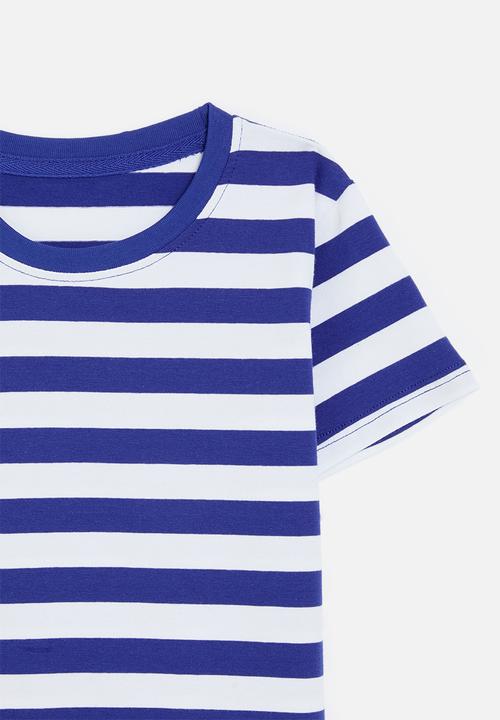 Pop Candy - Striped tee - blue & white