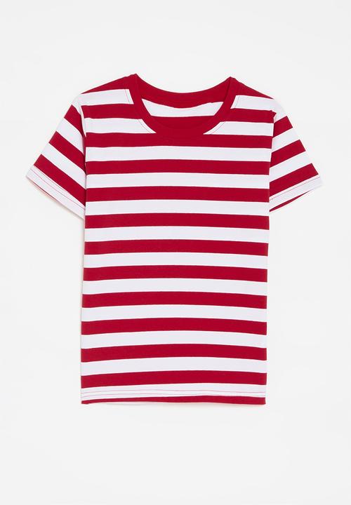 Pop Candy - Striped tee - red & white
