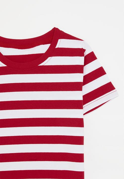 Pop Candy - Striped tee - red & white