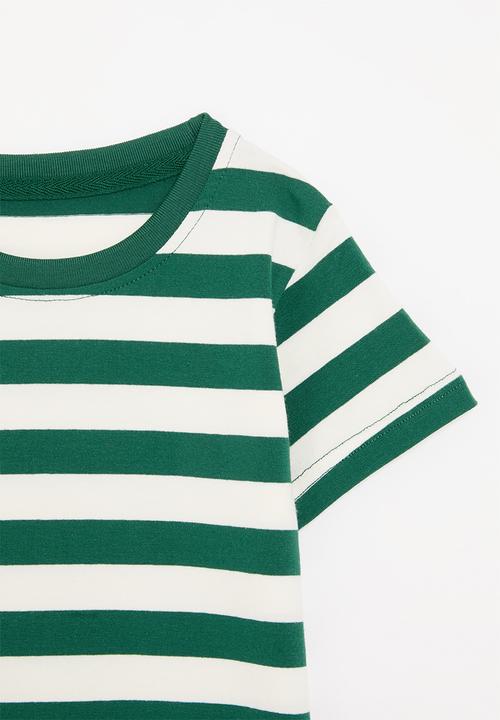 Pop Candy - Striped tee - green & white