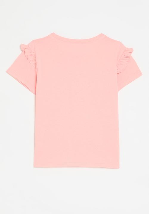 Pop Candy - Floral applique tee - pink