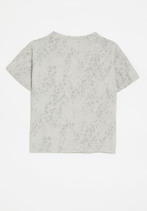 Pop Candy - Printed crew neck tee - grey
