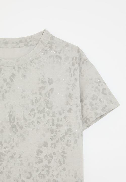Pop Candy - Printed crew neck tee - grey