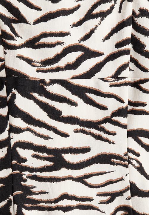 H&M - Fitted strappy top - cream/zebra print