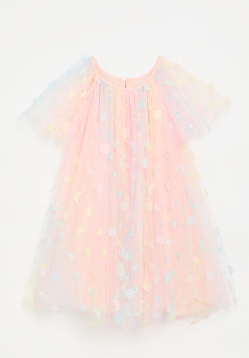Pop Candy - Pastel ombre tulle dress with applique galaxy - multicolour